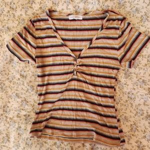 🌟🌼 Boho Colorful V-Neck Crop 🌼🌟